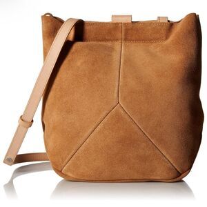 Ecco purse in brown suede Leather Crossbody hobo bucket Bag